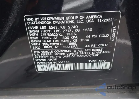 2023 Volkswagen Id.4 Awd Pro S/Awd Pro S Plus z USA, uszkodzony, nr VIN 1V2GNPE87PC007199